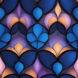 the image shows an abstract background of circles and waves