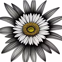 the yellow center on this sunflower is the middle of the flower,a flower with white petals on it,the top view of a flower with green centers,the center of a daisy flower,an image of a white and yellow flower