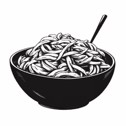 an illustration of some pasta in a bowl