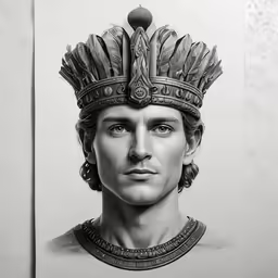a male statue with a helmet on