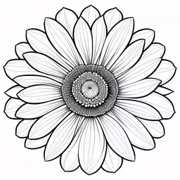 an ornate flower that has the center and bottom part of it,a drawing of a flower made out of two overlapping petals