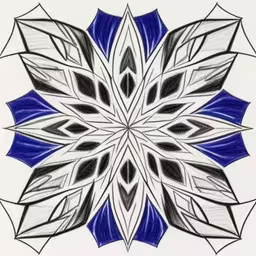 a circular pattern with lines of blue and white
