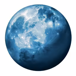 the bright blue ball of planet with stars