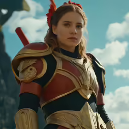 a woman dressed in a cosplay outfit