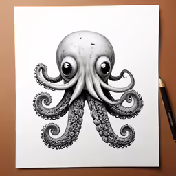 an octopus with googly eyes and spiraly hair