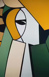abstract painting with multiple shapes and colors