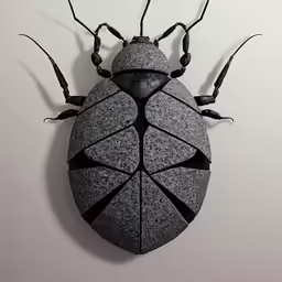 a bug on the wall next to a white wall