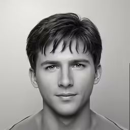 a man posing for the camera with his head tilted up
