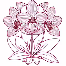 flower drawing with lines that show off beautiful pink flowers,a drawing of a bouquet of flowers in pink