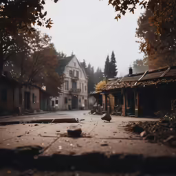 an empty road in the middle of the fall leaves