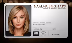 a hair salon card with the name of a woman