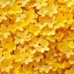 a close up view of yellow flowers