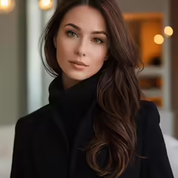 the lady wearing black is looking at the camera