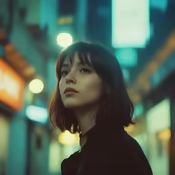 a woman with a concerned look looking off into the distance