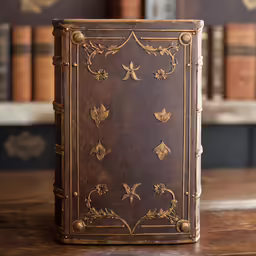 a close up of a book on a wooden table