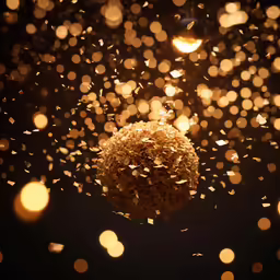a close up photo of some glittery objects