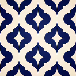 a blue and white pattern in the shape of wavy curves