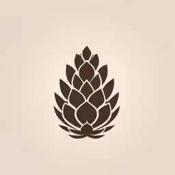 an abstract flower icon in black and white