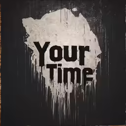 black background with white paint that says your time
