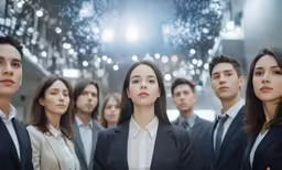 business people waiting for their turn at the company