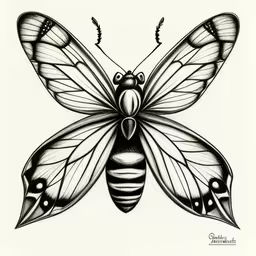 the butterfly is painted in black and white,a butterfly tattoo with a black and white design