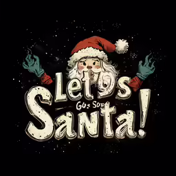 a black shirt with a santa clause in it