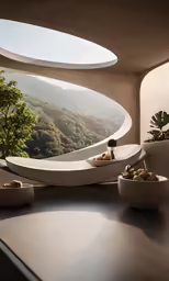 a stone building that has been designed like a tree
