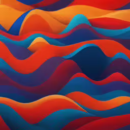 an artistic painting with multicolored waves,an illustration with many overlapping wavy lines