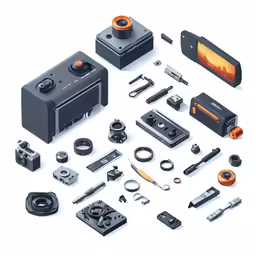 many different tools are laid out together
