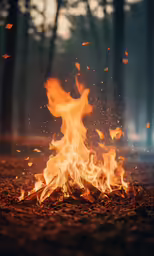 an image of a fire in the woods