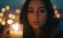 an image of a girl holding a candle