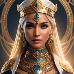 the character with a headdress is wearing an egyptian costume