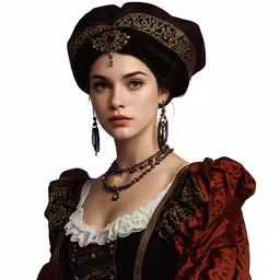 an image of a woman in a dress and bonnet