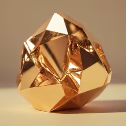 golden diamond ornament on white background