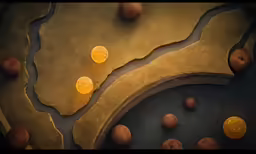 the fruit is shown as they are arranged around rocks