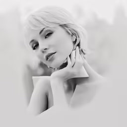 a woman is holding her hand to her ear