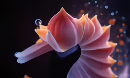 an art piece that has some type of flower on it