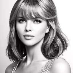 a beautiful woman posing for a black and white photo
