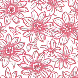 a red flower pattern on white fabric