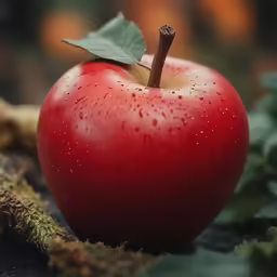 a red apple with water droplets on it