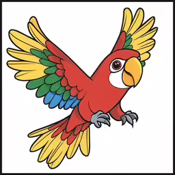 a parrot that is flying up into the air