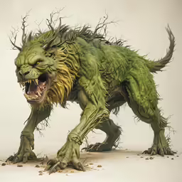 the creature is made from twigs that have been arranged around it