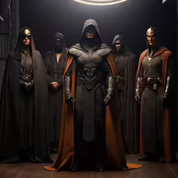the costume and headdress worn by star wars fans, including one with armor