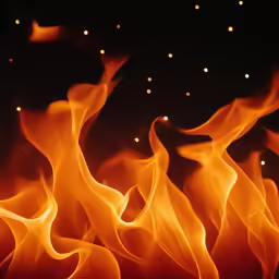 some light reflecting in a fire with bright oranges
