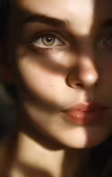 woman with blue eyes looking at the camera