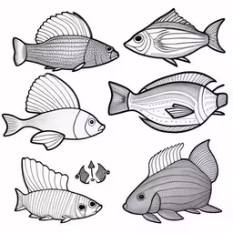 some fish with long legs and tails