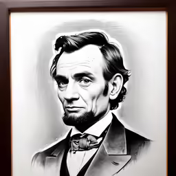 the drawing shows a picture of abraham lincoln