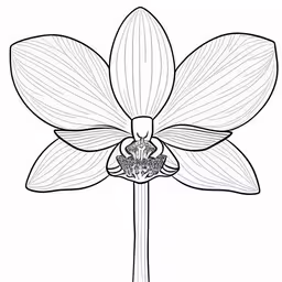 a drawing of a flower with two leaves on the stem