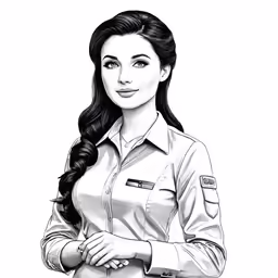the cartoon woman is smiling for a drawing