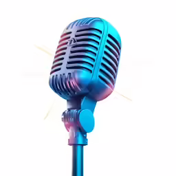 the microphone with light rays in the background